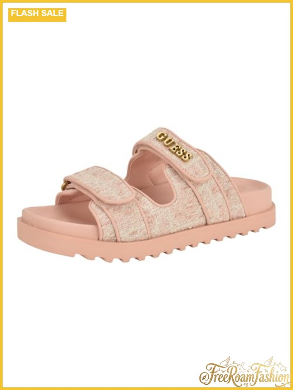 Slide Sandals Faux Leather Almond Open Toe Slip On Casual